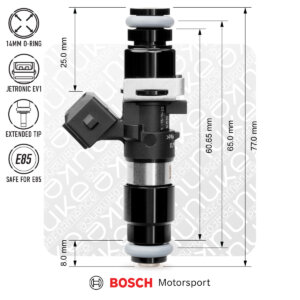 Nuke Performance Bosch injector 870cc, 65mm (EV14L)