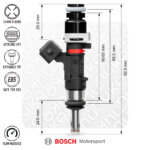 Nuke Performance Bosch injector 627cc, 65mm (EV14L), 4pcs flow matched