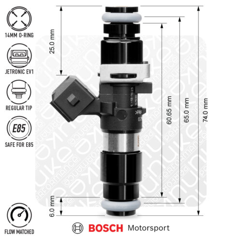 Nuke Performance Bosch injector 1462cc, 65mm (EV14L), 6pcs flow matched