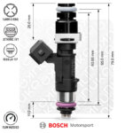 Nuke Performance Bosch injector 2200cc NGI2, 65mm (EV14L), 8pcs flow matched