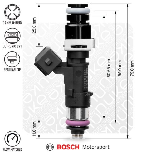 Nuke Performance Bosch injector 2200cc NGI2, 65mm (EV14L), 8pcs flow matched