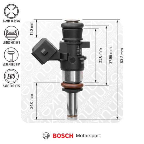 Nuke Performance Bosch injector 1200cc, 38mm (EV14K)