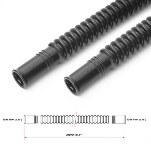 Nuke Performance Convoluted black nylon in-tank fuel hose Ø8mm 300mm