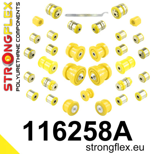 Strongflex Kompletni poliuretanski komplet čahura ovjesa SPORT za MERCEDES-BENZ C-CLASS 204 / MERCEDES-BENZ E-CLASS 207