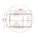 Wagner Tuning Ø55mm (2,16) silicone connector straight black
