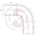 Wagner Tuning Ø76mm (3) silicone hose 90° bend black