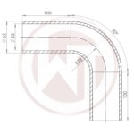 Wagner Tuning Ø55mm (2,16) silicone hose 90° bend black
