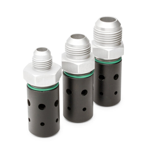Nuke Performance Tank Vent Safety Valve AN-8 (3/4 UNF) to AN-8 Male