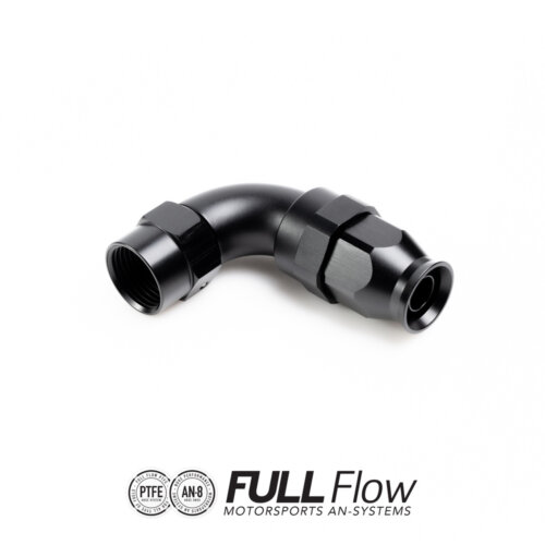 Nuke Performance Full Flow PTFE Hose End Fitting 90 Degree AN-8