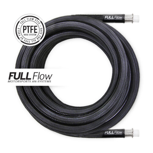 Nuke Performance Black Nylon PTFE Braided Fuel Hose AN-12, Length 6m