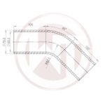Wagner Tuning Ø63.5mm (2,5) silicone hose 45° bend black
