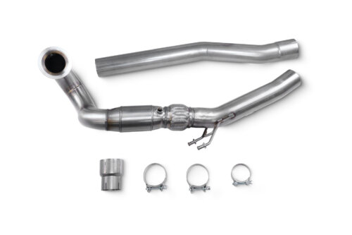 Scorpion downpipe with high-flow sports catalyst for AUDI S3 8Y / VOLKSWAGEN GOLF R MK8