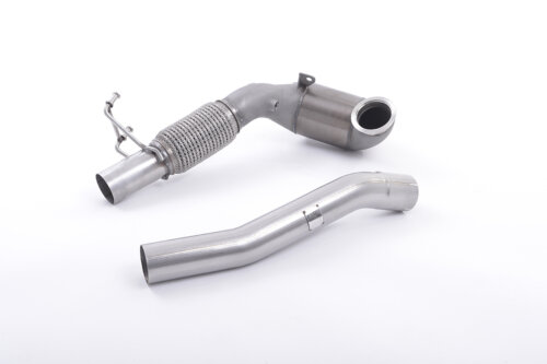 Milltek large-bore downpipe and high-flow sports catalyst for CUPRA Leon / SEAT LEON / VW GOLF 5G