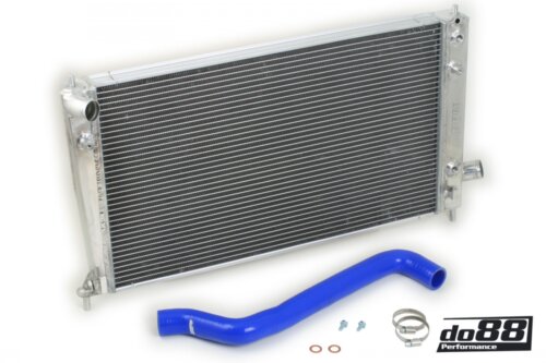 do88 radiator for SAAB 9-5 98-01, blue hoses