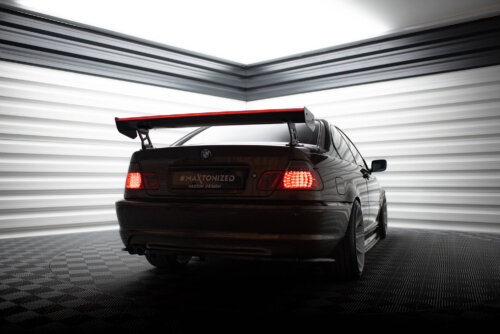 [Carbon] Maxton Carbon Spoiler With External Brackets Uprights + LED for BMW 3 Coupe E46