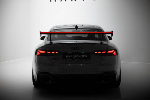 [Carbon] Maxton Carbon Spoiler With External Brackets Uprights V.1 + LED za Audi A5 / A5 S-Line / S5 / RS5 Coupe F5 / F5 Facelift