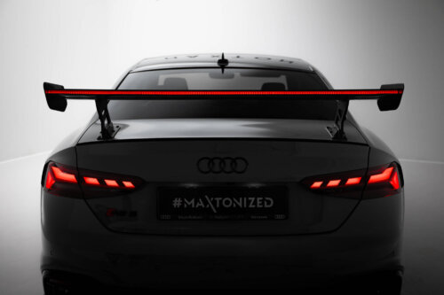 [Carbon] Maxton Carbon Spoiler With External Brackets Uprights V.2 + LED za Audi A5 / A5 S-Line / S5 / RS5 Coupe F5 / F5 Facelift