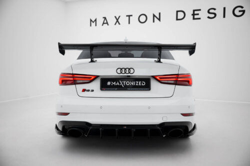 [Carbon] Maxton Carbon Spoiler With Internal Brackets Uprights za Audi A3 / A3 S-Line / S3 / RS3 Sedan 8V / 8V Facelift