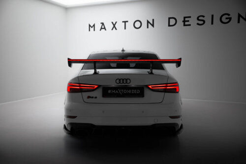 [Carbon] Maxton Carbon Spoiler With Internal Brackets Uprights + LED for Audi A3 / A3 S-Line / S3 / RS3 Sedan 8V / 8V Facelift