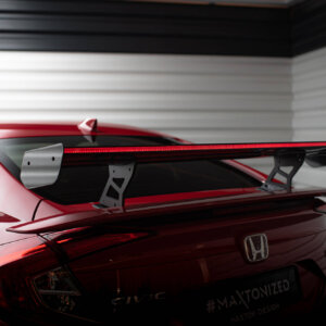 [Carbon] Maxton Carbon Spoiler With Internal Brackets Uprights + LED for Honda Civic SI Mk10