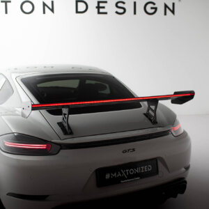 [Carbon] Maxton carbon spoiler with internal brackets V.1 + LED for Porsche 718 Cayman 982c