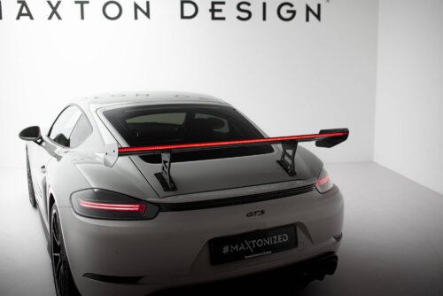 [Carbon] Maxton carbon spoiler with internal brackets V.1 + LED for Porsche 718 Cayman 982c