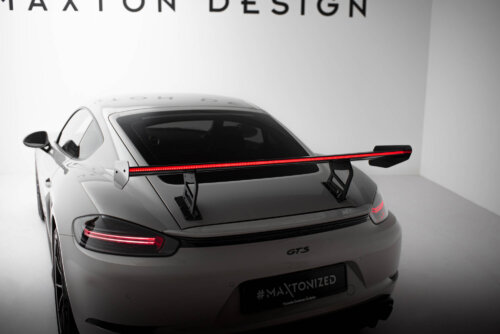 [Carbon] Maxton carbon spoiler with internal brackets V.2 + LED for Porsche 718 Cayman 982c