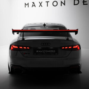 [Carbon] Maxton karbon spojler s gornjim swan montažnim sustavom + LED za Audi A5 / A5 S-Line / S5 / RS5 Coupe F5 / F5 Facelift