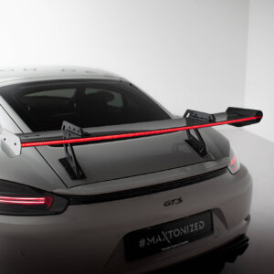 [Carbon] Maxton carbon spoiler with upper swan-neck mounting V.1 + LED for Porsche 718 Cayman 982c