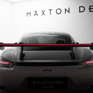 [Carbon] Maxton carbon spoiler with upper swan-neck mounting V.2 + LED for Porsche 718 Cayman 982c