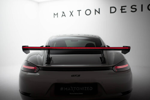 [Carbon] Maxton karbon spojler s gornjim swan montažnim sustavom V.2 + LED za Porsche 718 Cayman 982c
