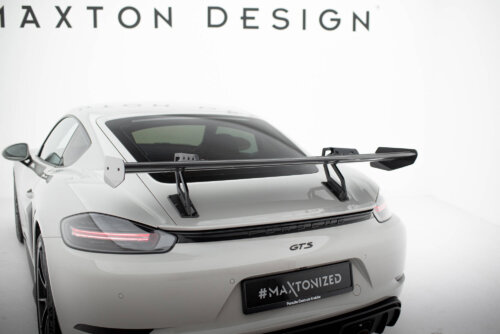 [Carbon] Maxton carbon spoiler with upper swan-neck mounting V.2 for Porsche 718 Cayman 982c