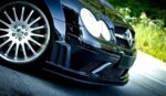 Maxton front splitter for MERCEDES CLK W209 BLACK (SL BLACK SERIES LOOK)