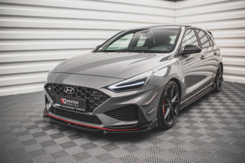 Maxton front splitter V.1 + Flaps for Hyundai I30 N / I30 N-Line Hatchback/Fastback Mk3 Facelift