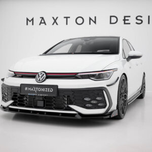 Maxton front splitter V.2 + Flaps for Volkswagen Golf GTI / GTE / R-Line Mk8 Facelift