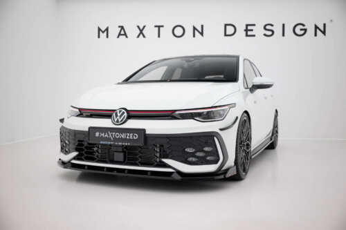 Maxton front splitter V.2 + Flaps for Volkswagen Golf GTI / GTE / R-Line Mk8 Facelift