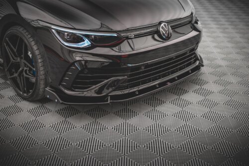 Maxton front splitter V.2 + Flaps for Volkswagen Golf R Hatchback / Variant Mk8