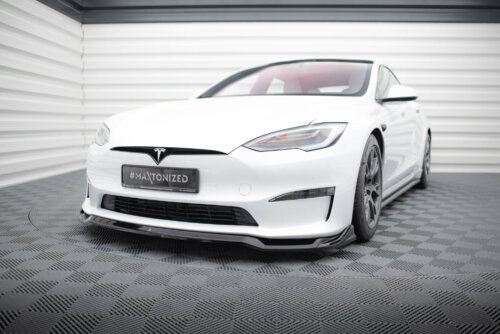 Maxton front splitter V.2 for Tesla Model S Plaid Mk1 Facelift
