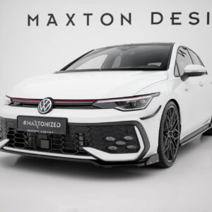 Maxton front splitter V.3 + Flaps for Volkswagen Golf GTI / GTE / R-Line Mk8 Facelift