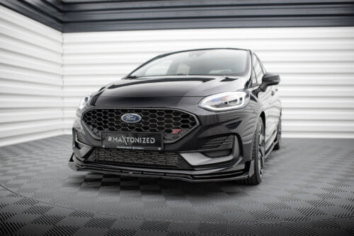 Maxton Front Splitter V.4 + Flaps Ford Fiesta ST / ST-line Mk8 Facelift