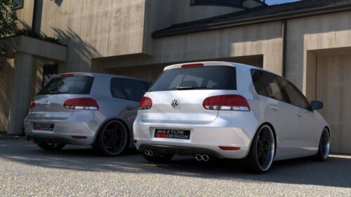 Maxton rear diffuser for VW GOLF VI WITH 2 EXHAUST HOLE