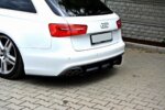 Maxton rear diffuser & rear side splitters for Audi A6 S-Line C7 (exhaust 1x2)