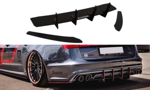 Maxton rear diffuser & rear side splitters for Audi S6 C7 FL