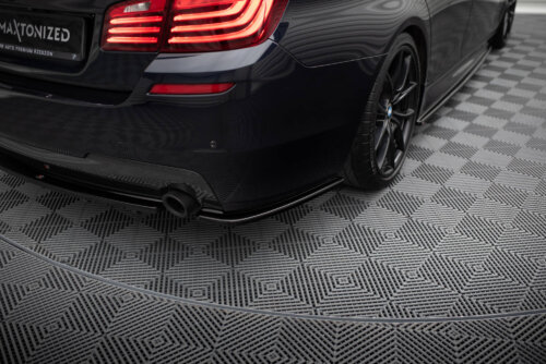 Maxton rear side splitters for BMW 5 M-Pack Sedan /Touring F10/F11 (fits two single exhaust ends)