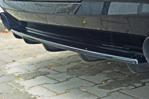 Maxton rear splitter for BMW 5 M-Pack Sedan/Touring F10/F11 (fits two double exhaust ends)