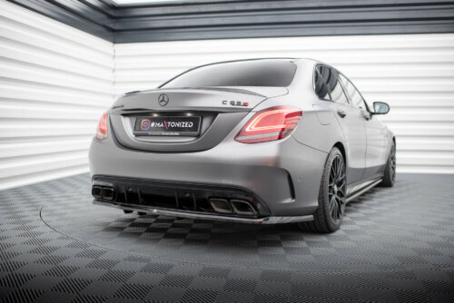 Maxton rear splitter (with vertical bars) for Mercedes-AMG C63 Sedan / Estate W205 Facelift