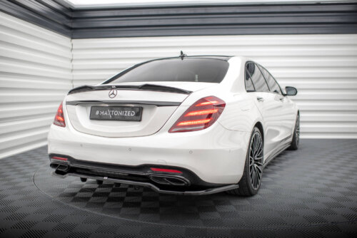 Maxton rear splitter (with vertical bars) for Mercedes-Benz S AMG-Line W222 Facelift