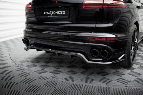 Maxton rear splitter (with vertical bars) for Porsche Cayenne Mk2 Facelift