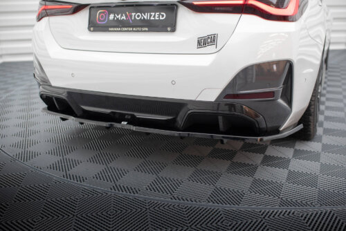 Maxton rear splitter (with vertical bars) V.1 for BMW i4 M-Pack G26