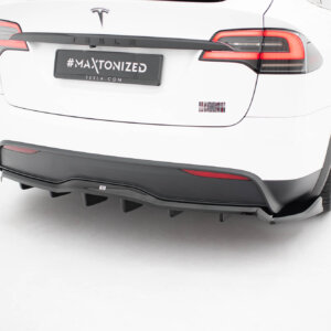 Maxton rear splitter (with vertical bars) V.2 for Tesla Model X Mk1 Facelift